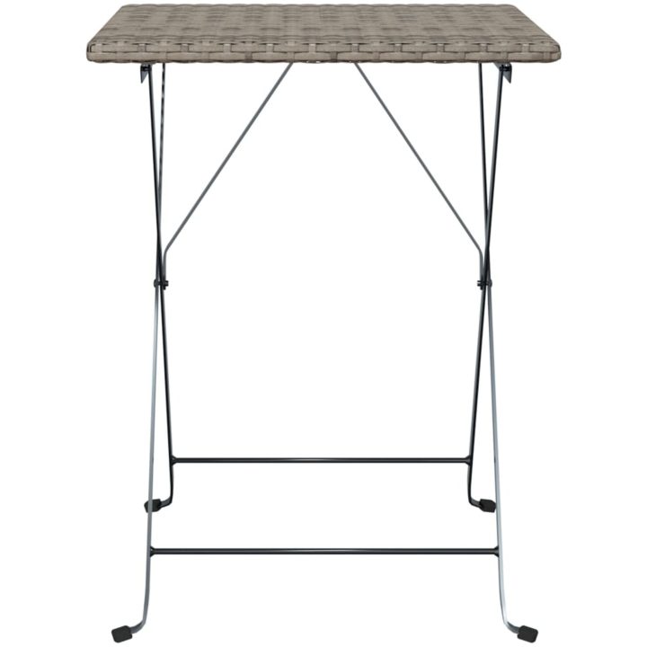 Hopfällbart cafébord grå 55x54x71 cm konstrotting vidaXL – bild 3