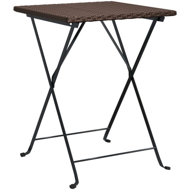 Hopfällbart caféset 3 delar konstrotting brun vidaXL – bild 5