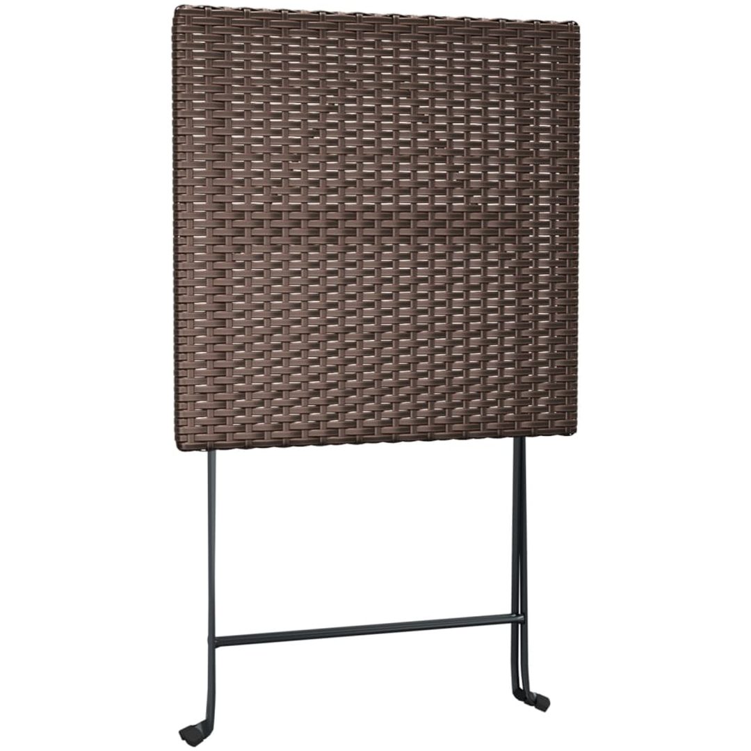 Hopfällbart caféset 3 delar konstrotting brun vidaXL – bild 7