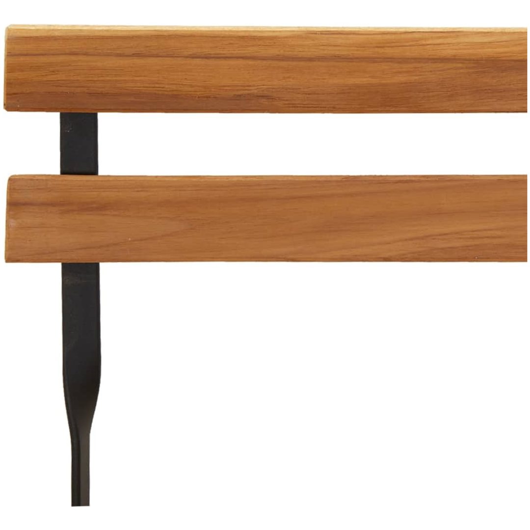 Hopfällbart caféset 3 delar massiv teak och stål vidaXL – bild 8