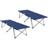 Hopfällbart Camping Sängset Blå Tyg och Metall Hopfällbar vidaXL Compact – miniatyr 2