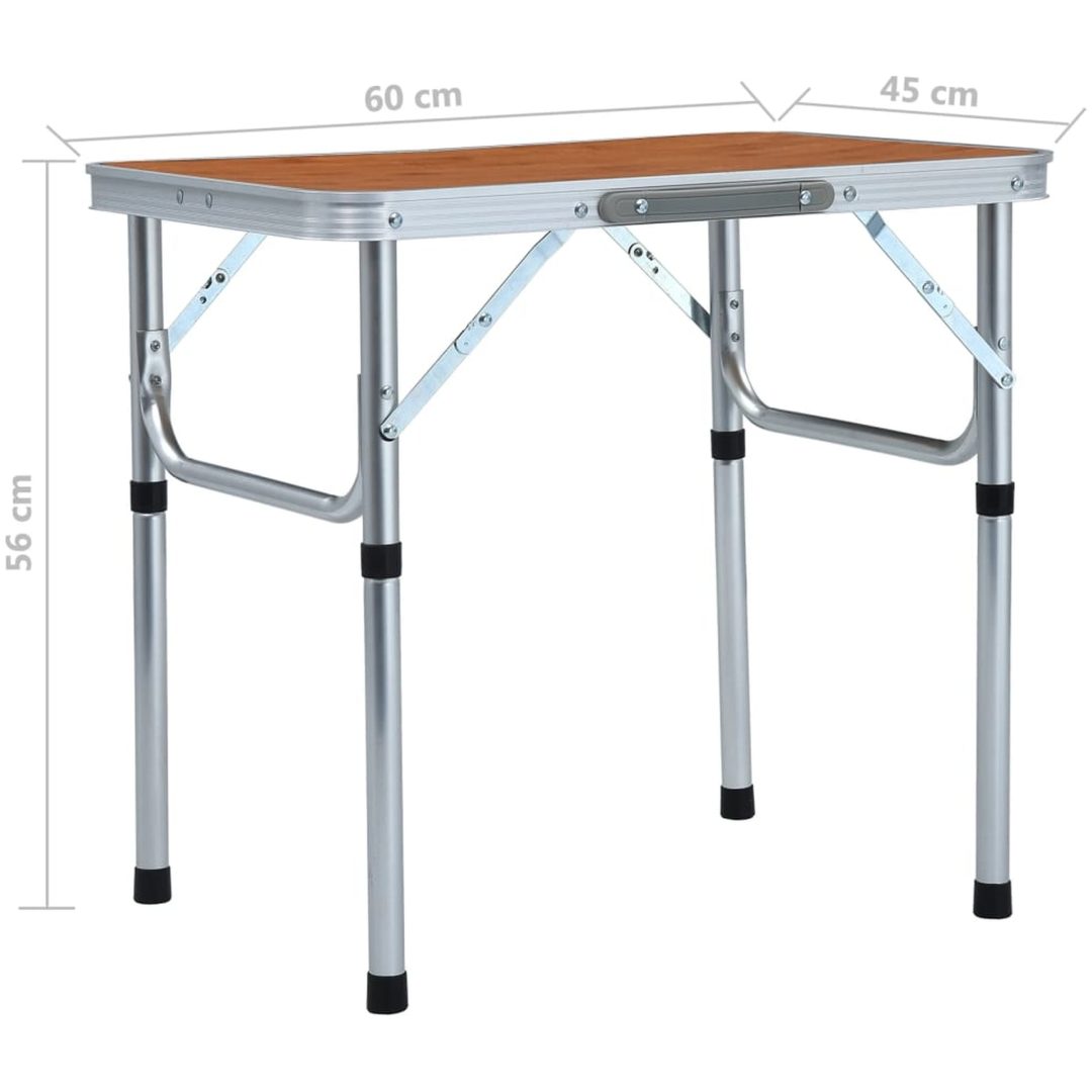 Hopfällbart campingbord aluminium 60x45 cm vidaXL – bild 7