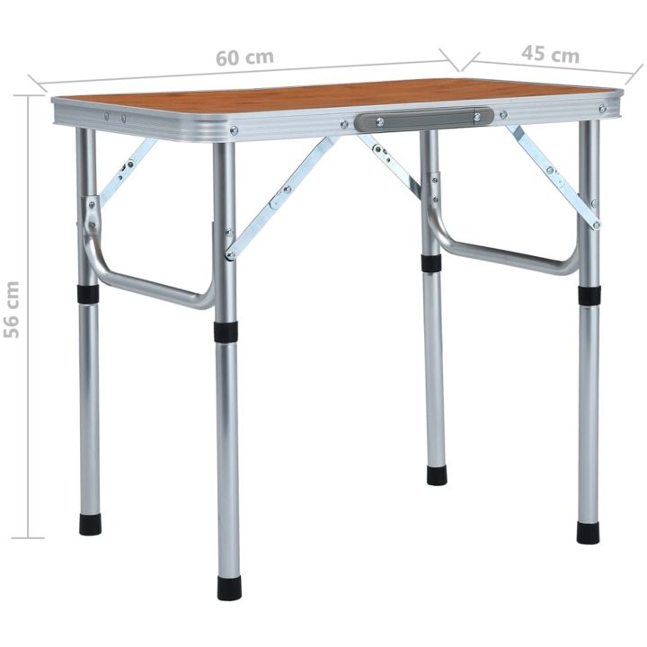 Hopfällbart campingbord aluminium 60x45 cm vidaXL – bild 7