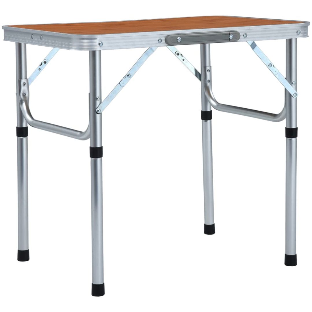 Hopfällbart campingbord aluminium 60x45 cm vidaXL