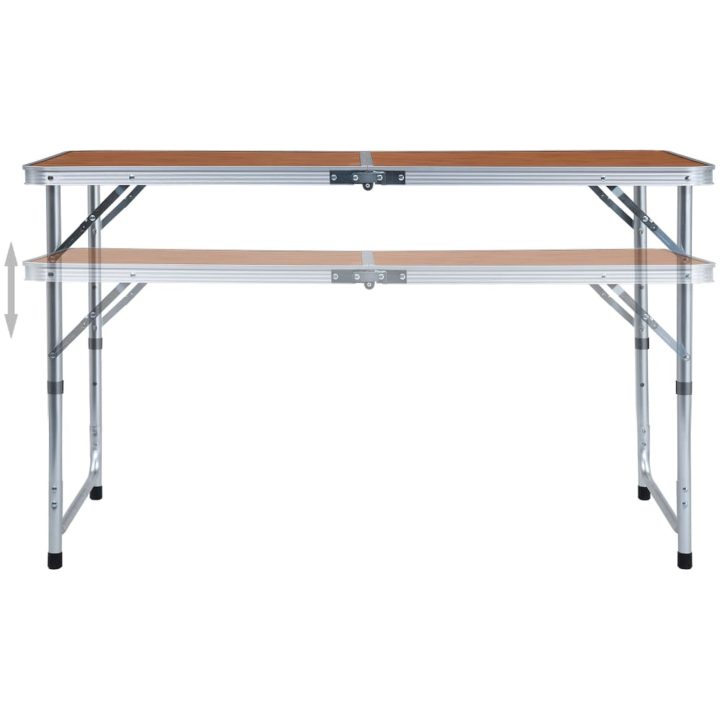 Hopfällbart campingbord aluminium vidaXL 120 x 60 cm – bild 2