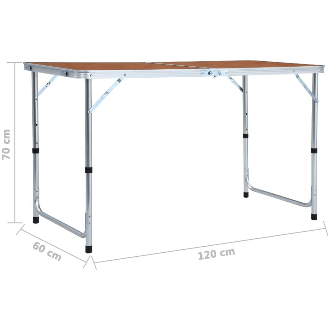 Hopfällbart campingbord aluminium vidaXL 120 x 60 cm – bild 9