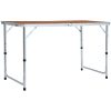 Hopfällbart campingbord aluminium vidaXL 120 x 60 cm – miniatyr 1