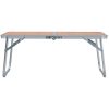 Hopfällbart campingbord brun aluminium 60x40 cm vidaXL – miniatyr 2