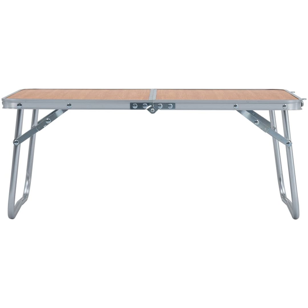 Hopfällbart campingbord brun aluminium 60x40 cm vidaXL – bild 2