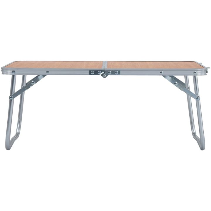 Hopfällbart campingbord brun aluminium 60x40 cm vidaXL – bild 2