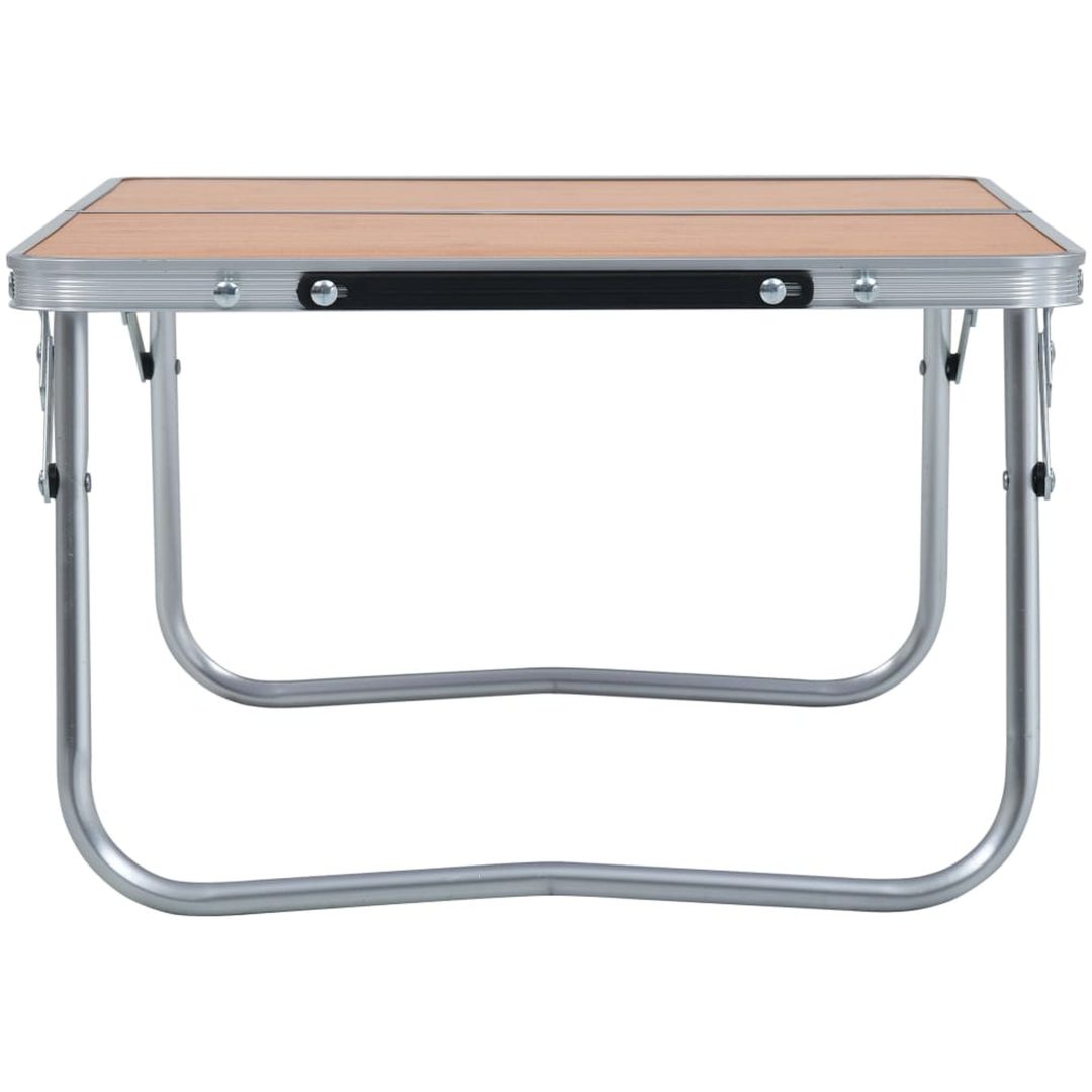 Hopfällbart campingbord brun aluminium 60x40 cm vidaXL – bild 3