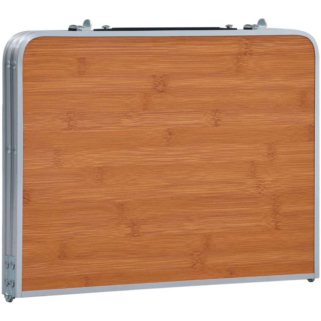 Hopfällbart campingbord brun aluminium 60x40 cm vidaXL – bild 4