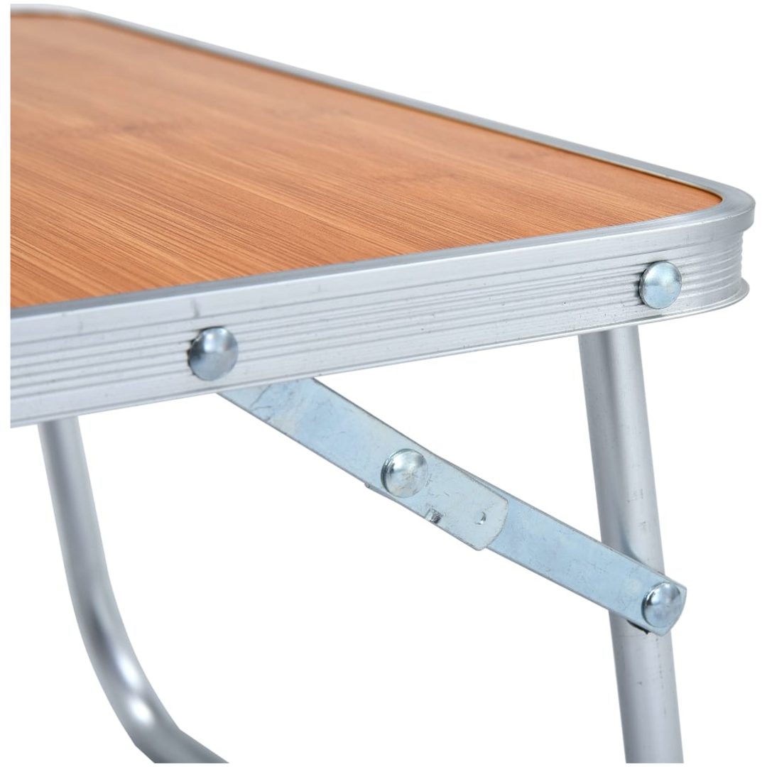 Hopfällbart campingbord brun aluminium 60x40 cm vidaXL – bild 5