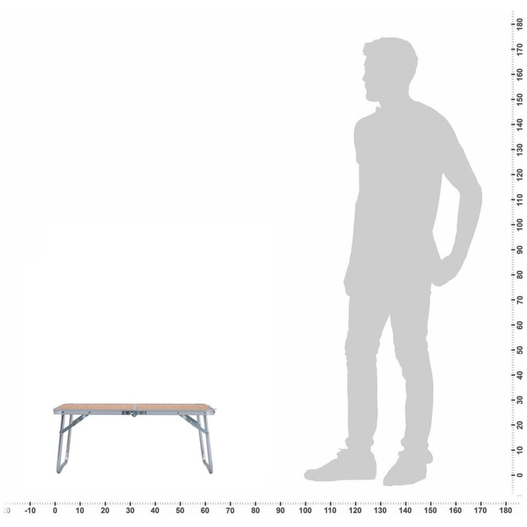 Hopfällbart campingbord brun aluminium 60x40 cm vidaXL – bild 7