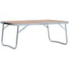 Hopfällbart campingbord brun aluminium 60x40 cm vidaXL – miniatyr 1