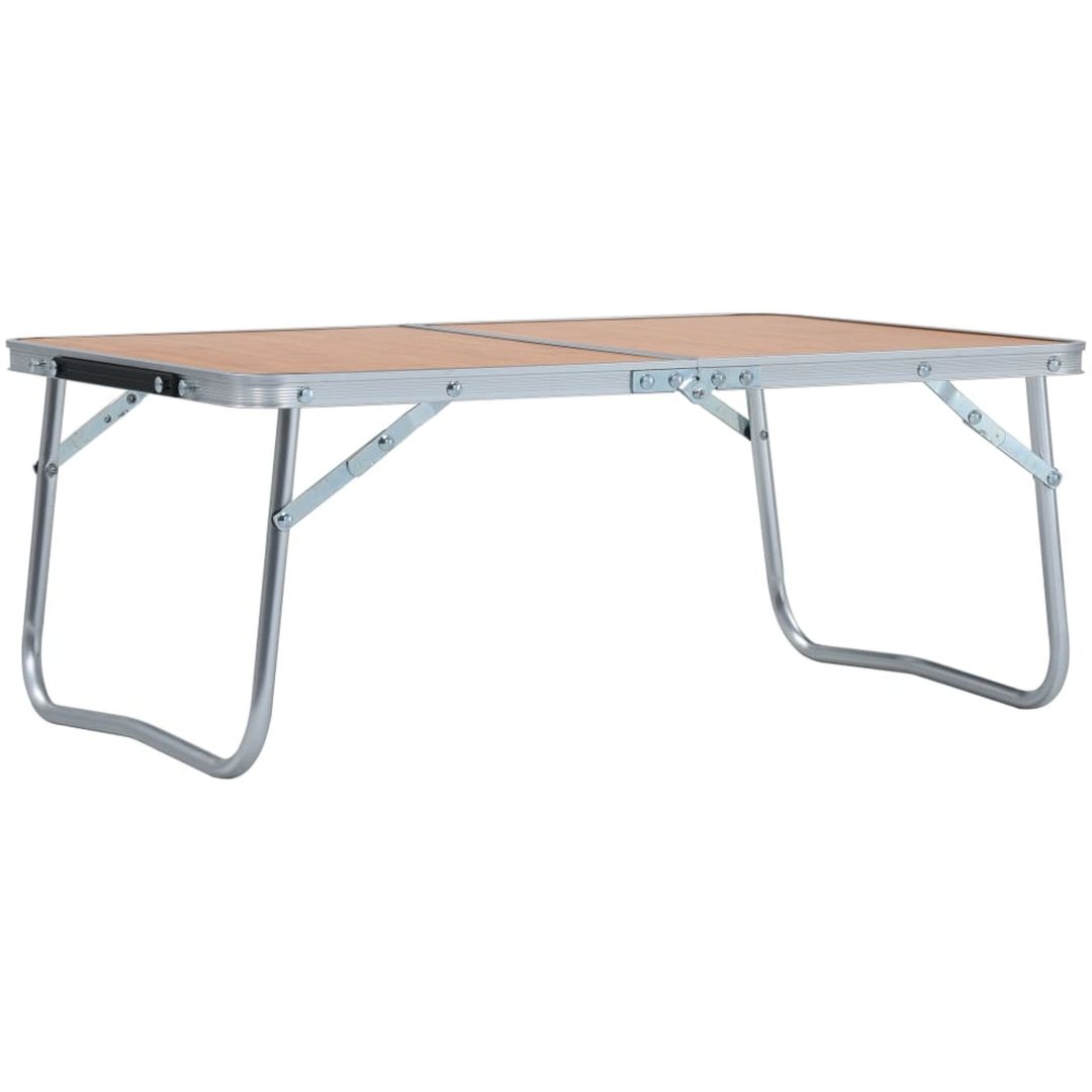 Hopfällbart campingbord brun aluminium 60x40 cm vidaXL
