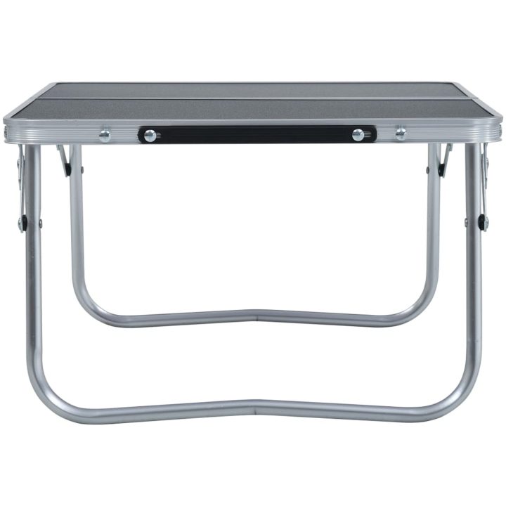 Hopfällbart campingbord grå aluminium 60x40 cm vidaXL – bild 3