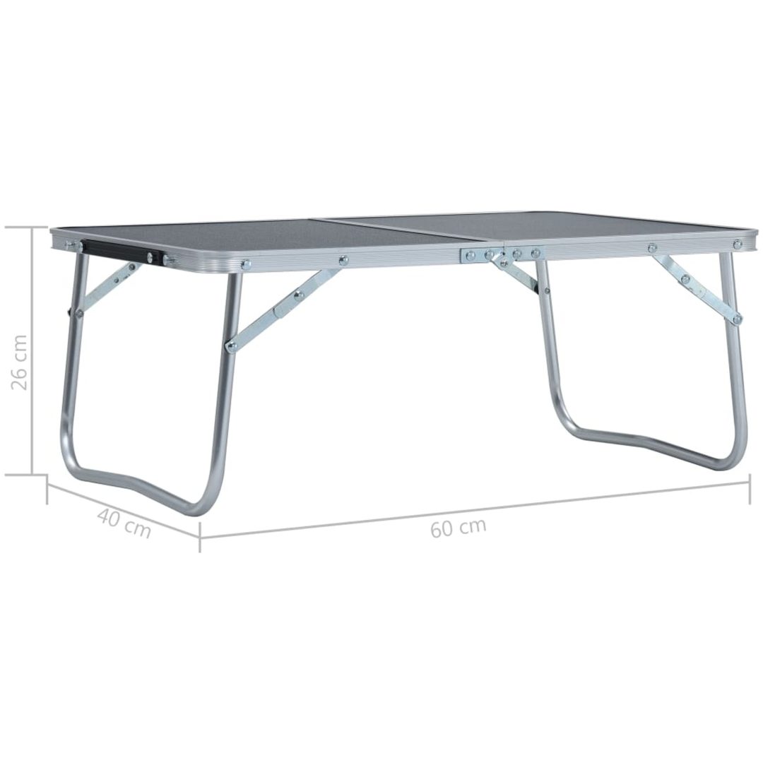 Hopfällbart campingbord grå aluminium 60x40 cm vidaXL – bild 7