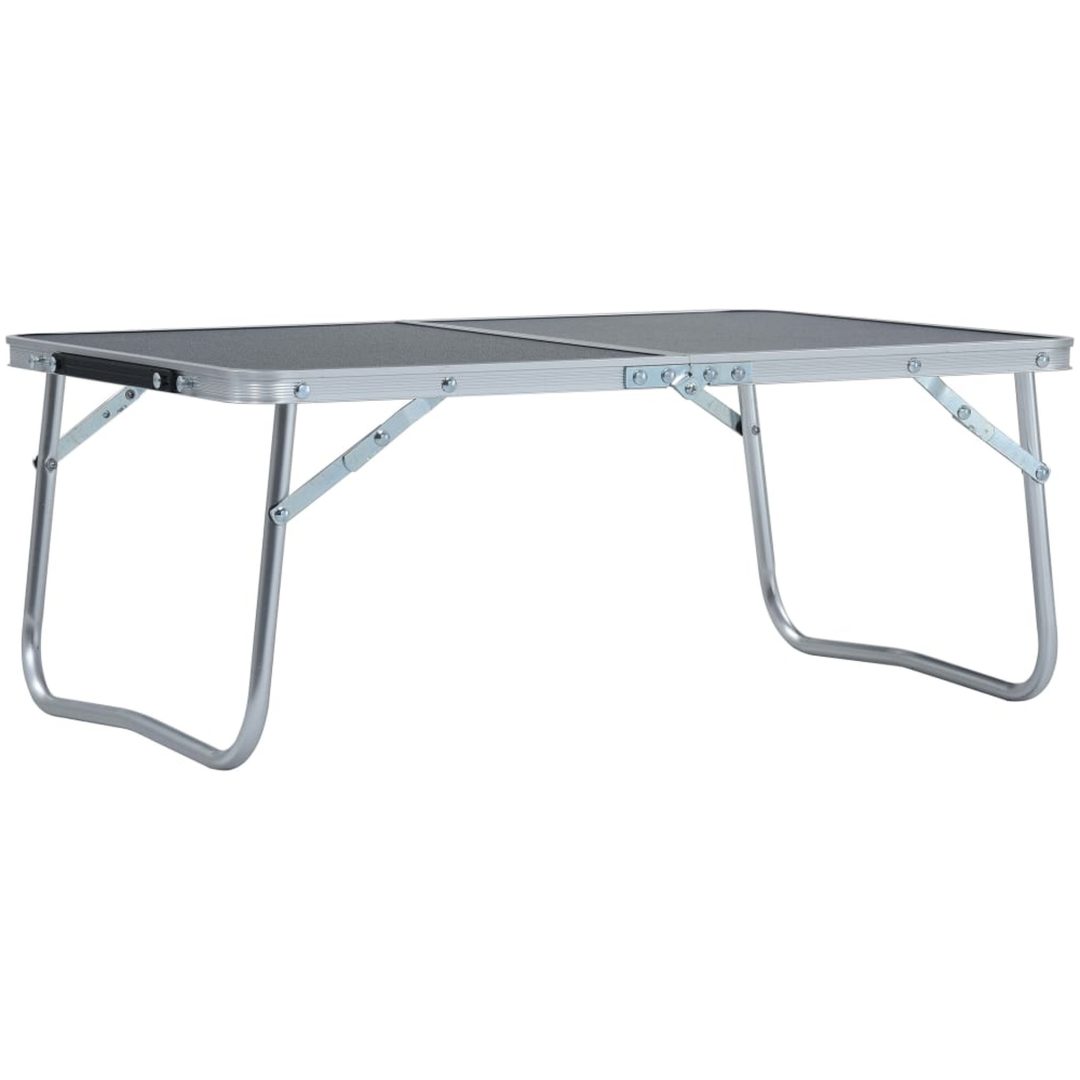 Hopfällbart campingbord grå aluminium 60x40 cm vidaXL