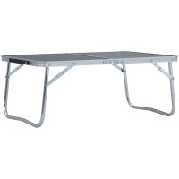Hopfällbart campingbord grå aluminium 60x40 cm vidaXL