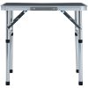 Hopfällbart campingbord grå aluminium 60x45 cm vidaXL – miniatyr 2