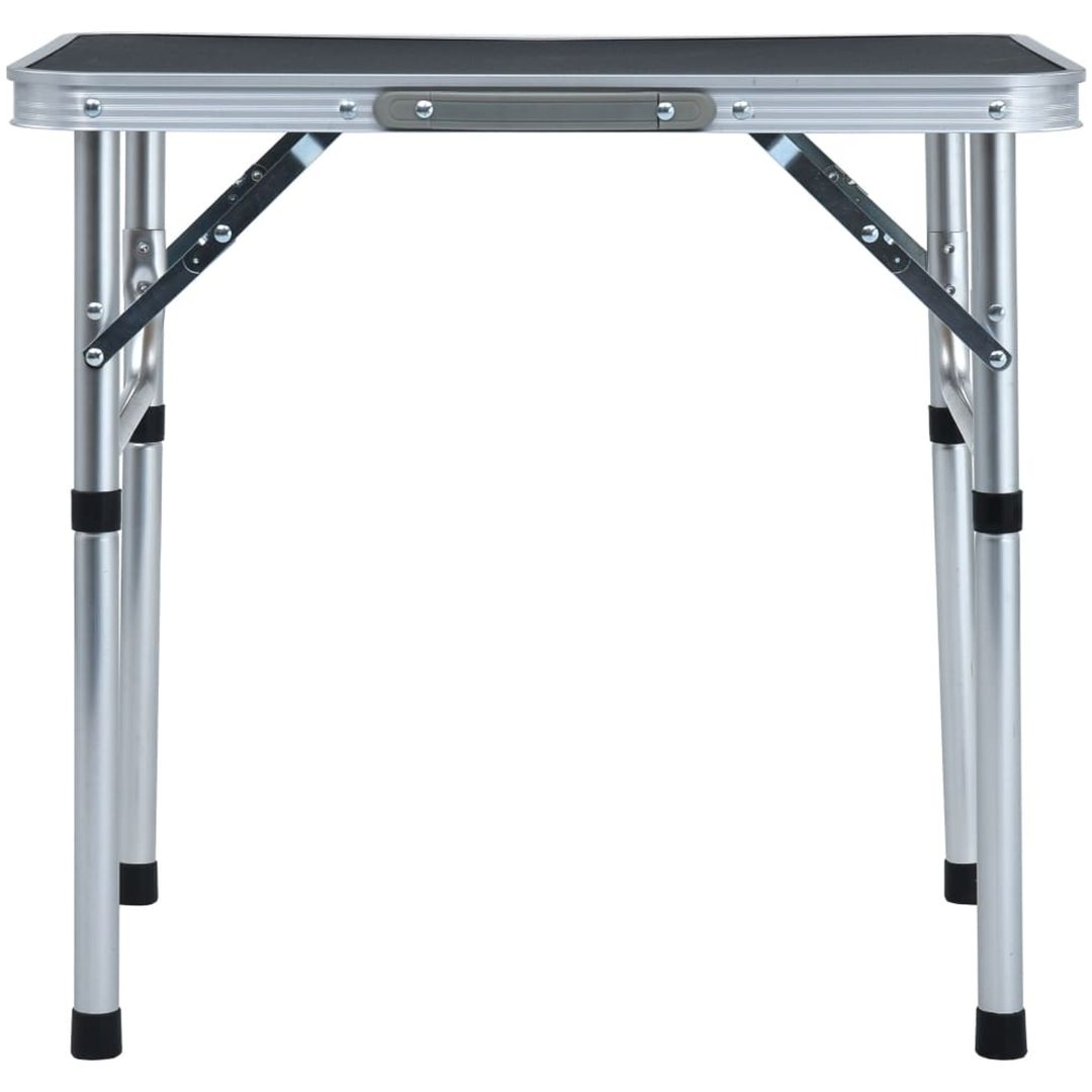 Hopfällbart campingbord grå aluminium 60x45 cm vidaXL – bild 2