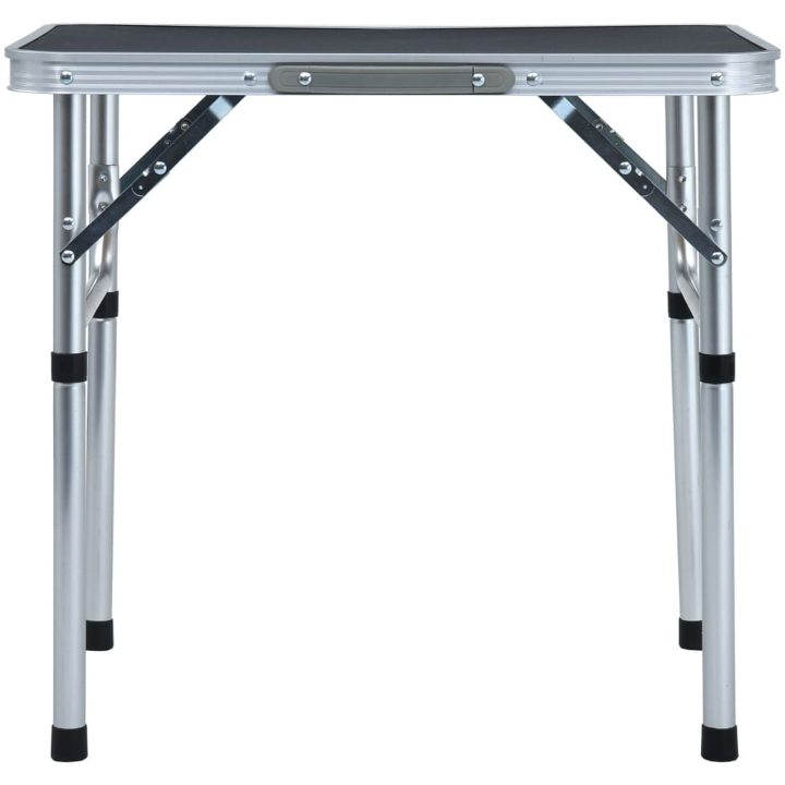 Hopfällbart campingbord grå aluminium 60x45 cm vidaXL – bild 2