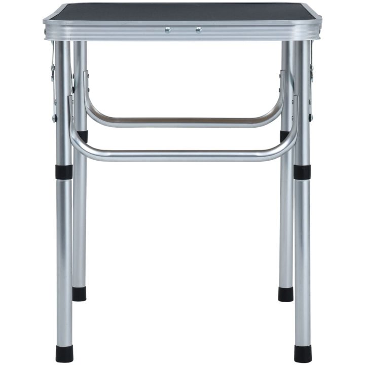 Hopfällbart campingbord grå aluminium 60x45 cm vidaXL – bild 3