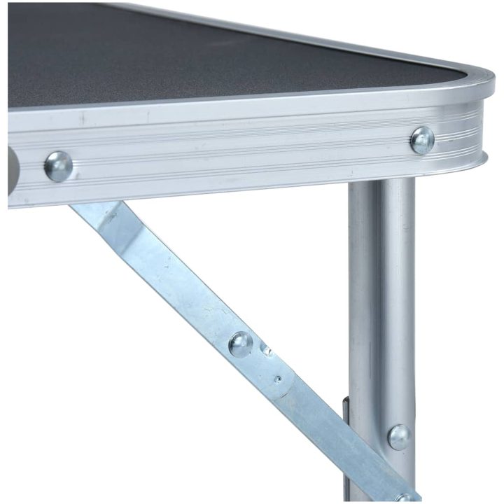 Hopfällbart campingbord grå aluminium 60x45 cm vidaXL – bild 6