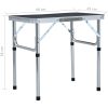 Hopfällbart campingbord grå aluminium 60x45 cm vidaXL – miniatyr 7