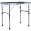 Hopfällbart campingbord grå aluminium 60x45 cm vidaXL – miniatyr 1