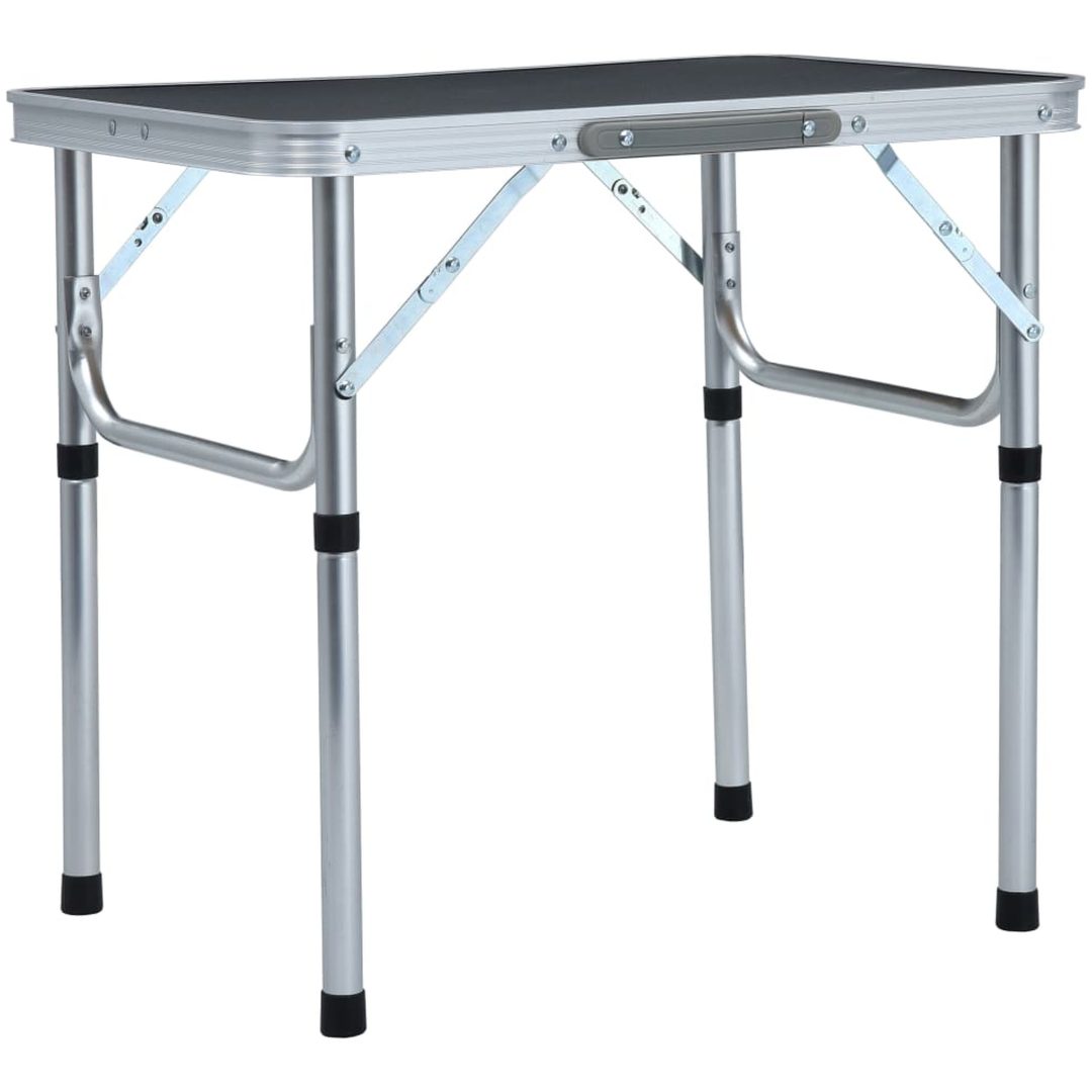 Hopfällbart campingbord grå aluminium 60x45 cm vidaXL