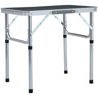 Hopfällbart campingbord grå aluminium 60x45 cm vidaXL