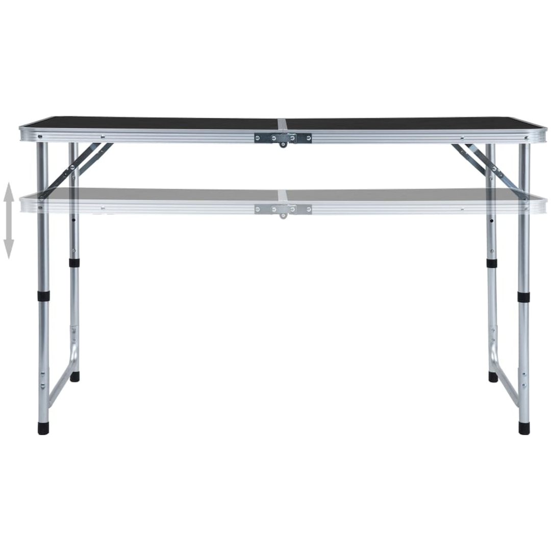 Hopfällbart campingbord grå aluminium vidaXL 120 x 60 cm – bild 2