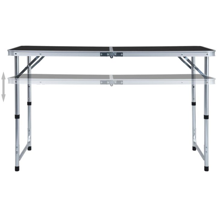Hopfällbart campingbord grå aluminium vidaXL 120 x 60 cm – bild 2