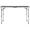 Hopfällbart campingbord grå aluminium vidaXL 120 x 60 cm – miniatyr 3