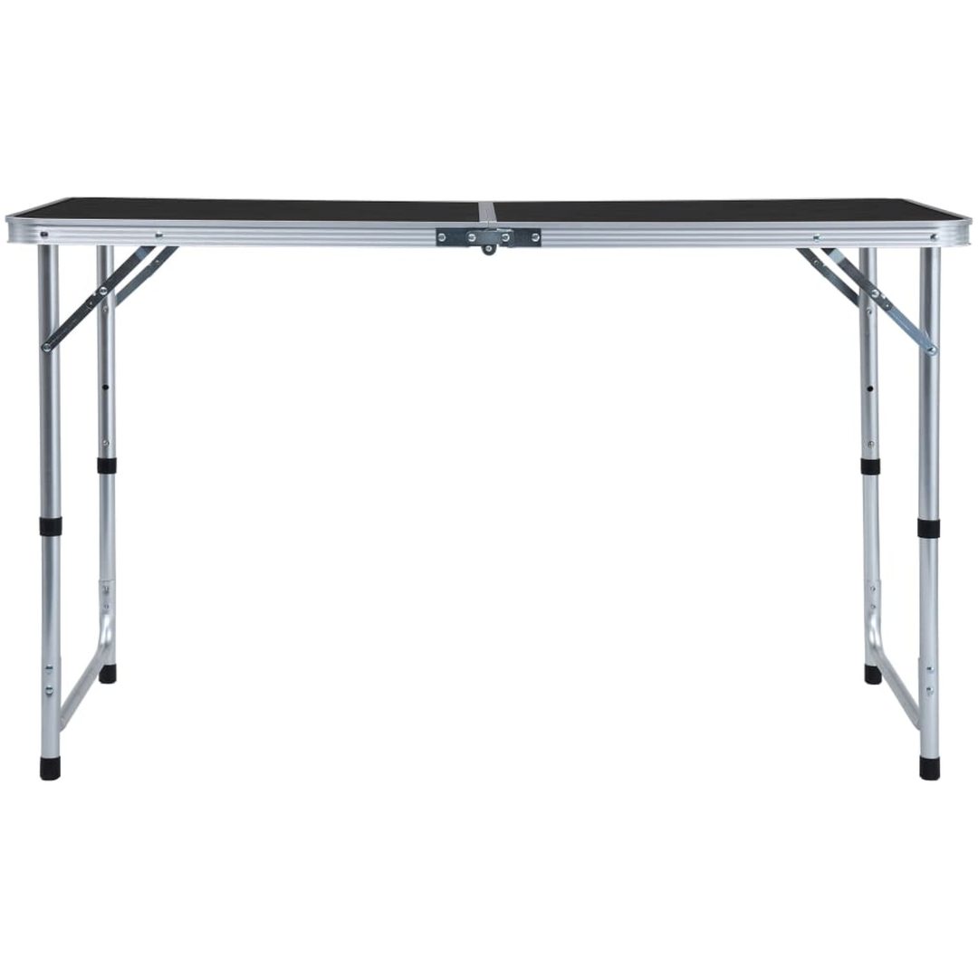 Hopfällbart campingbord grå aluminium vidaXL 120 x 60 cm – bild 3
