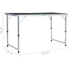 Hopfällbart campingbord grå aluminium vidaXL 120 x 60 cm – miniatyr 9