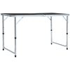 Hopfällbart campingbord grå aluminium vidaXL 120 x 60 cm – miniatyr 1