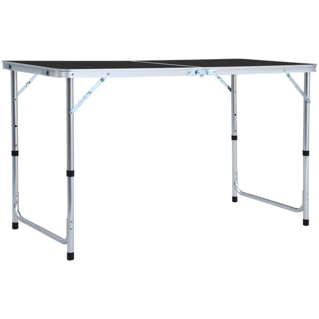 Hopfällbart campingbord grå aluminium vidaXL 120 x 60 cm