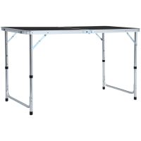 Hopfällbart campingbord grå aluminium vidaXL