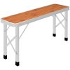 Hopfällbart campingbord med 2 bänkar aluminium brun vidaXL – miniatyr 6