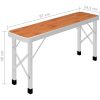 Hopfällbart campingbord med 2 bänkar aluminium brun vidaXL – miniatyr 8