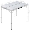 Hopfällbart campingbord med 2 bänkar aluminium vit vidaXL – miniatyr 7