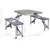 Hopfällbart campingbord med 4 sitsar stål aluminium vidaXL – miniatyr 9