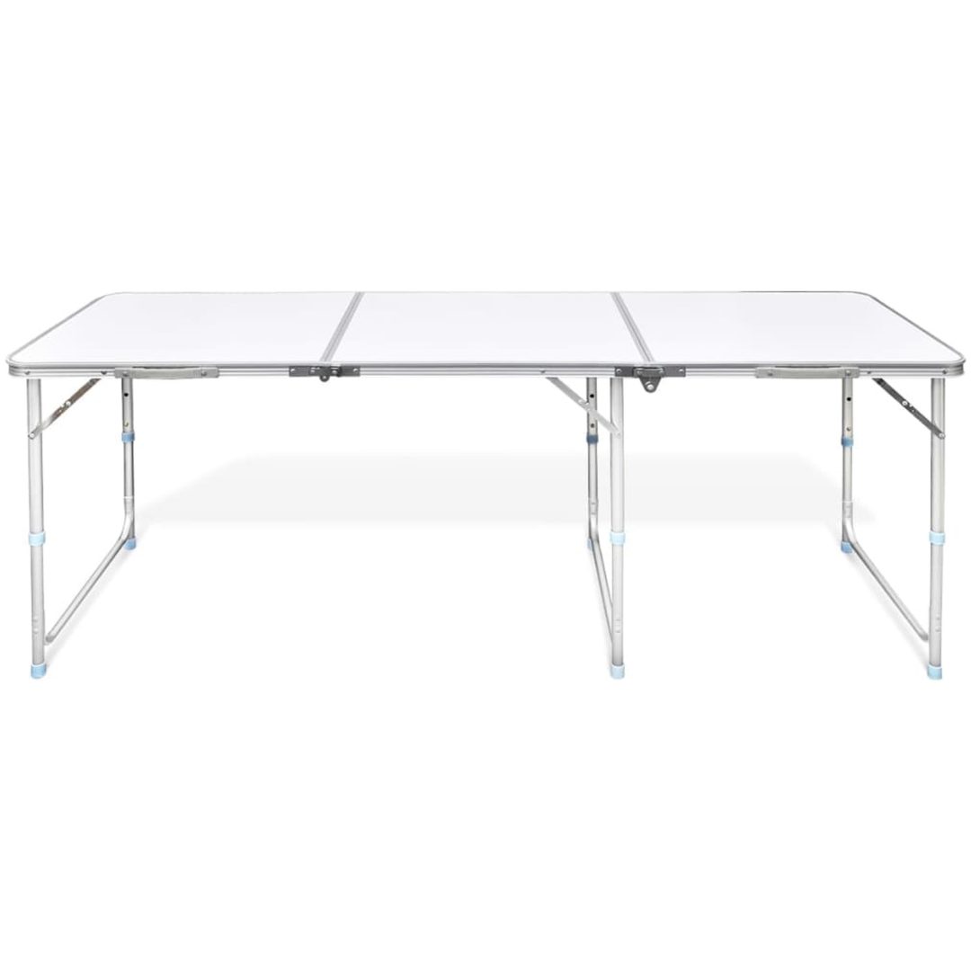 Hopfällbart campingbord med justerbar höjd Aluminium vidaXL 180 x 60 cm – bild 5