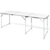Hopfällbart campingbord med justerbar höjd Aluminium vidaXL 180 x 60 cm – miniatyr 1