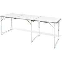 Hopfällbart campingbord med justerbar höjd Aluminium vidaXL