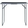 Hopfällbart campingbord med metallram 80x60 cm grå vidaXL – miniatyr 2