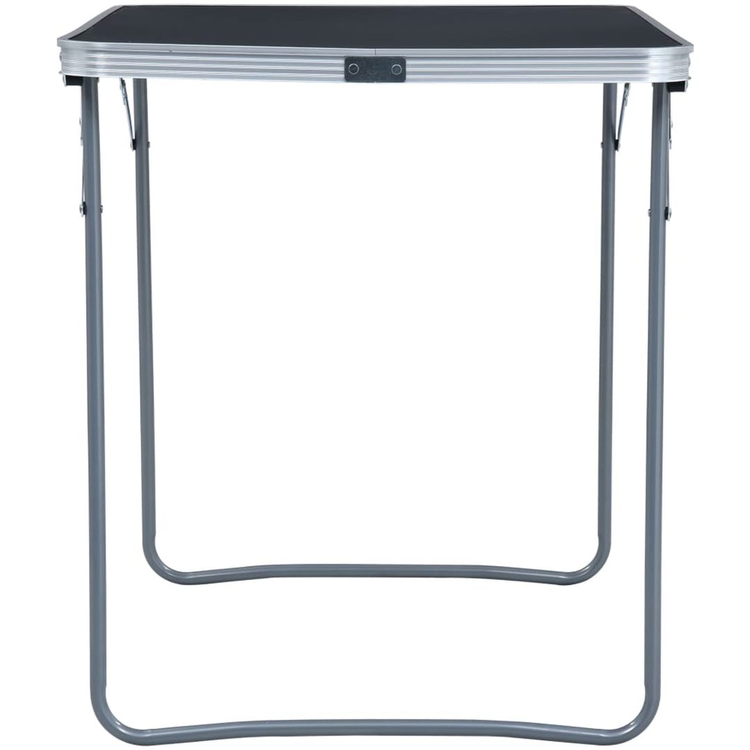 Hopfällbart campingbord med metallram 80x60 cm grå vidaXL – bild 3
